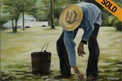 SOLD: Bucket Man15 ½” x 11 ⅜” (22" x 18" framed) - $1,800