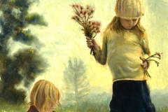 Wildflowers Original is oil on canvas.11 ½” x 8 ½” with 2” border - $150